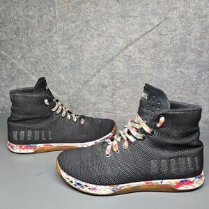 NoBull Daisy Floral Black High Top Trainers Sneaker Shoes Size 8.5 Mens 8 Women‎